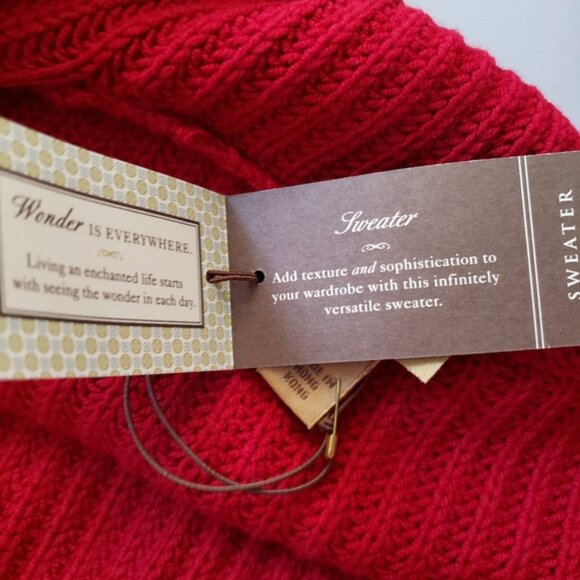 Caslon Dark Red Cable Knit Cardigan, Long, sz L - Picture 7 of 9